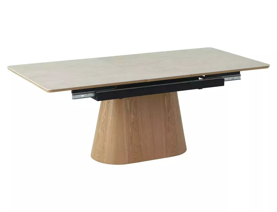 Stół rozkładany MONACO 160/200x90 - beżowy mat/dąb