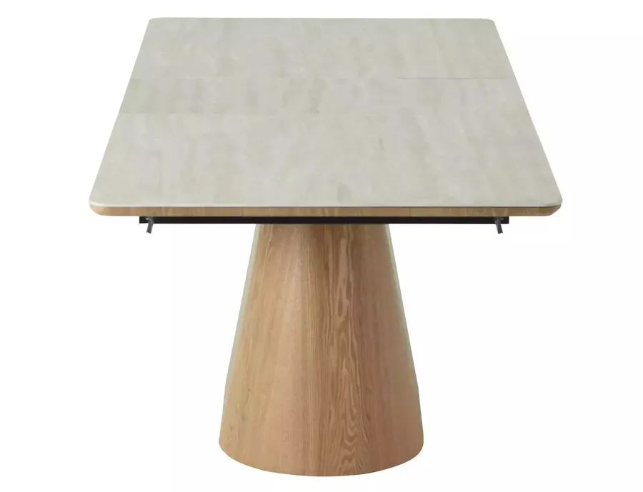 Stół rozkładany MONACO 160/200x90 - beżowy mat/dąb