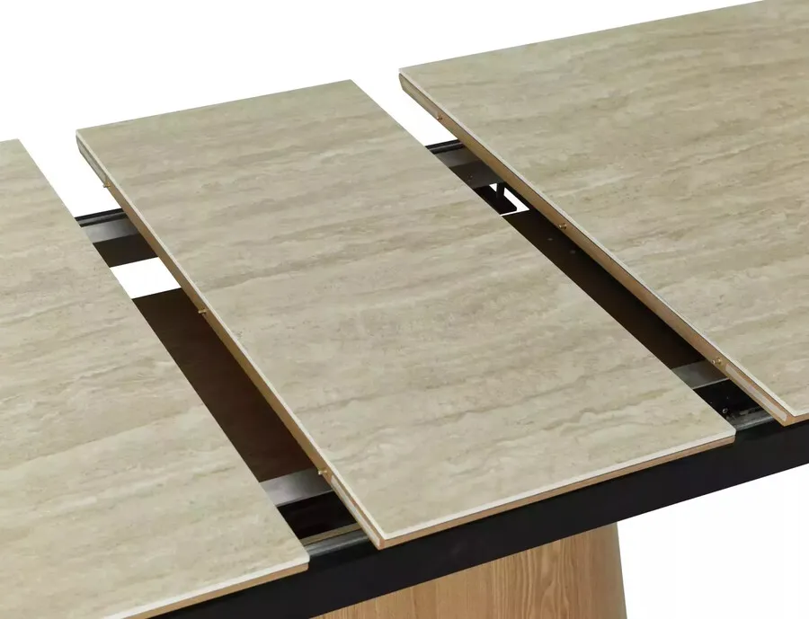 Stół rozkładany MONACO 160/200x90 - beżowy mat/dąb