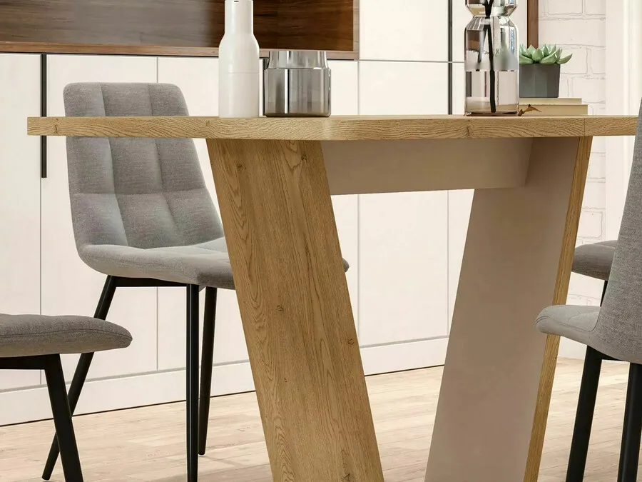 Stół rozkładany NIGEL 120/160x80 - dąb cremona torro/kaszmir