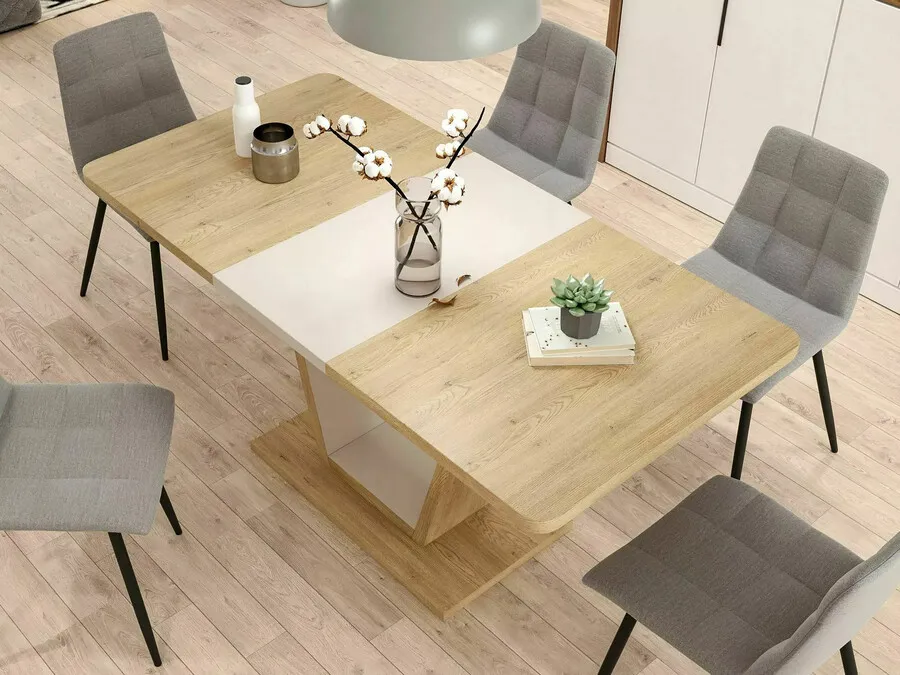 Stół rozkładany NIGEL 120/160x80 - dąb cremona torro/kaszmir