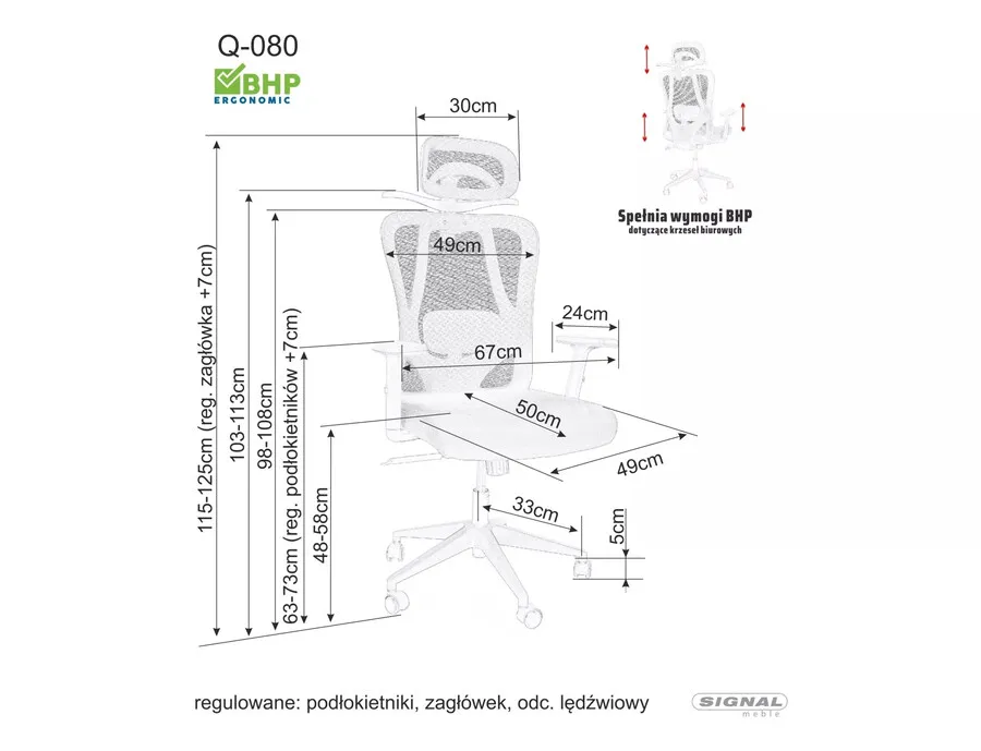 Fotel obrotowy Q-080M - czarny