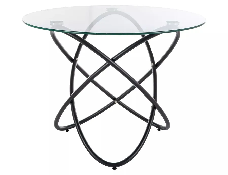 Stół okrągły ORBIT 100 cm - transparentny/czarny