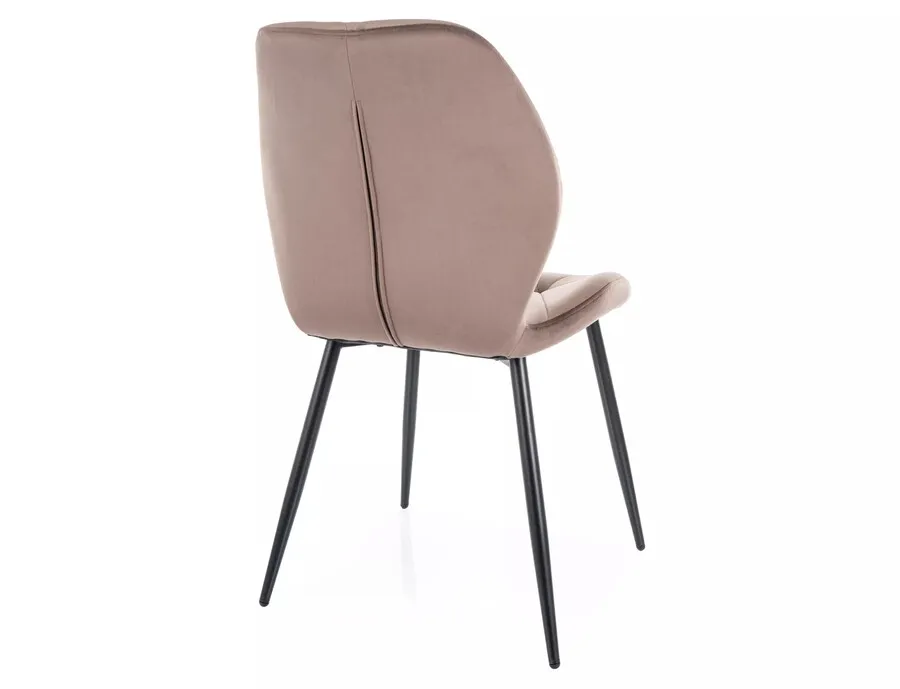 Krzesło tapicerowane welurowe RICK Velvet - cappuccino Bluvel 38