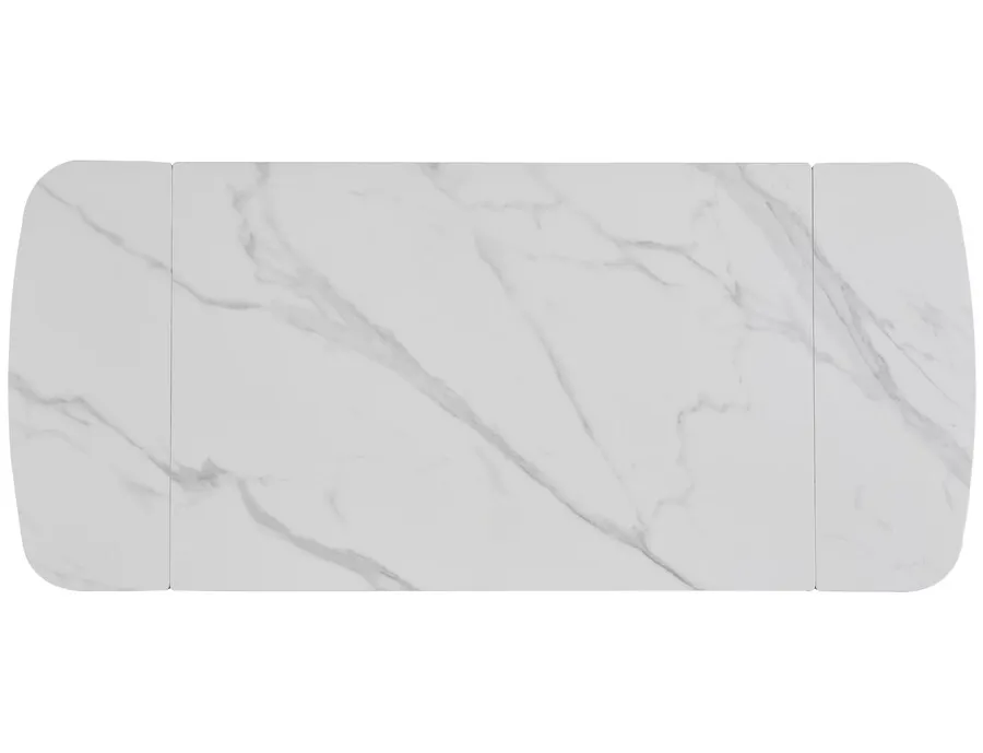 Stół rozkładany SENTO 120/180x80 - biały połysk/czarny mat