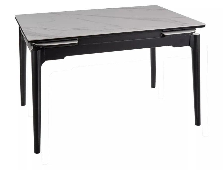 Stół rozkładany SENTO 120/180x80 - biały połysk/czarny mat
