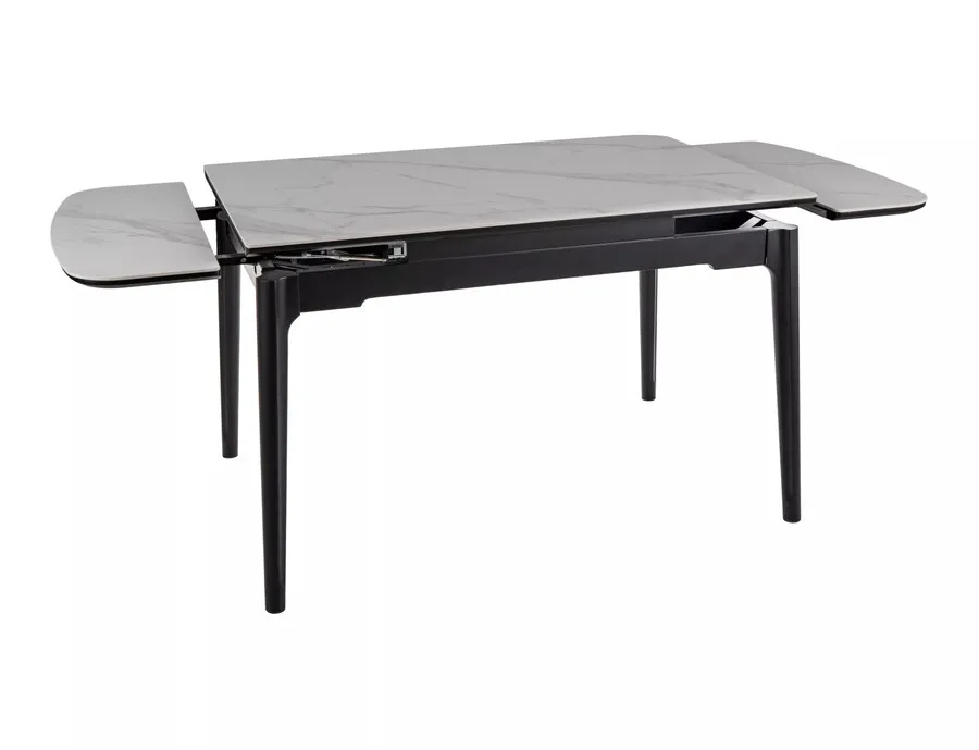 Stół rozkładany SENTO 120/180x80 - biały połysk/czarny mat