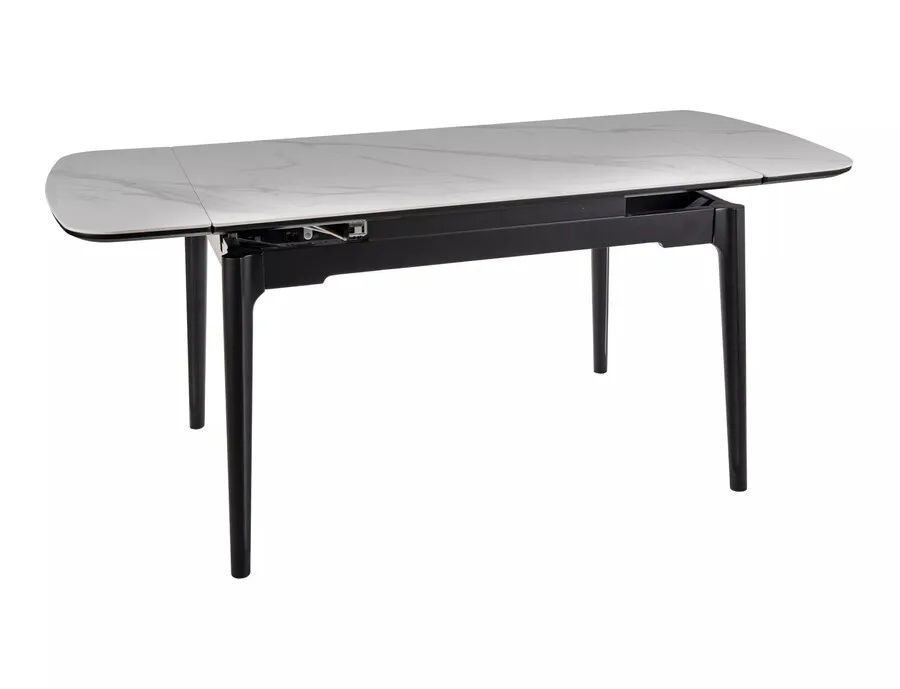 Stół rozkładany SENTO 120/180x80 - biały połysk/czarny mat