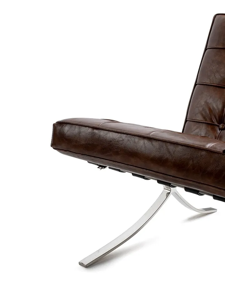 Sofa 2-osobowa skórzana BARCELON VINTAGE - brązowy