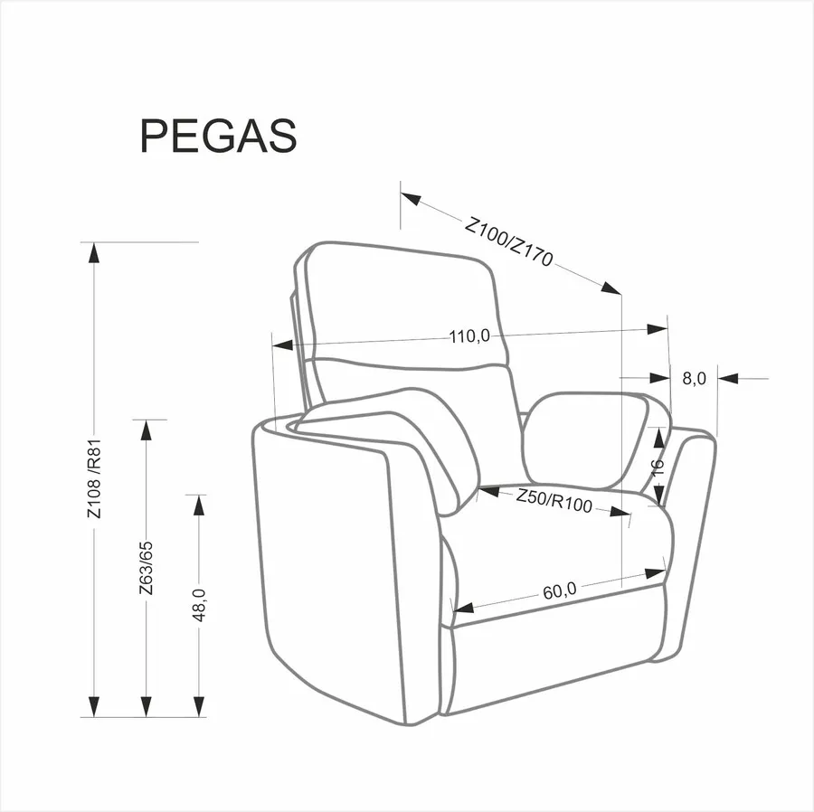Fotel wypoczynkowy PEGAS - miętowy