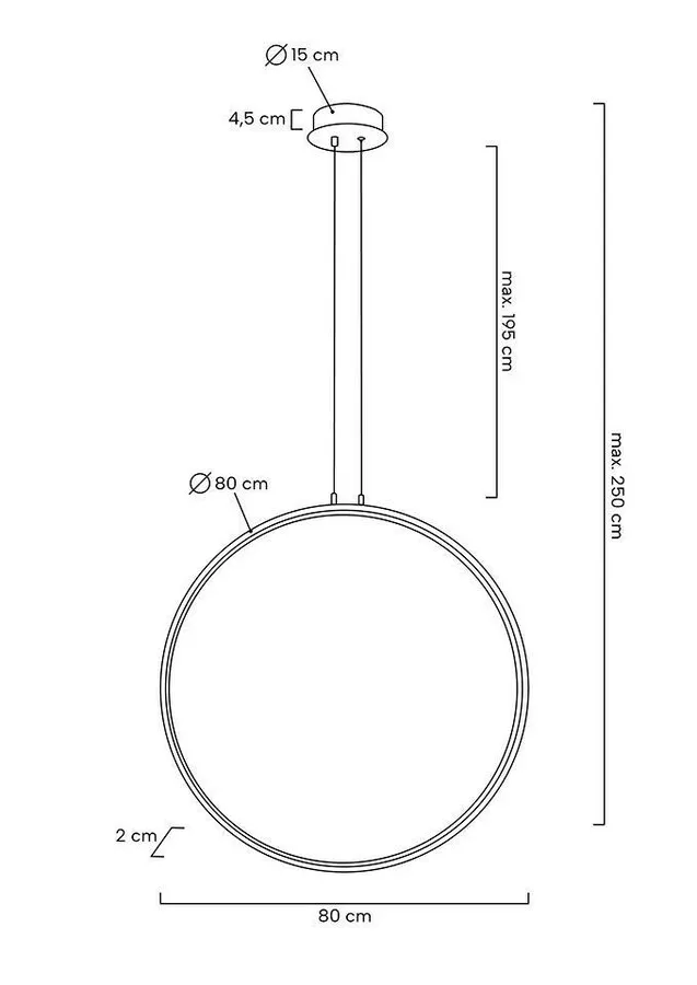 MOOSEE Lampa wisząca CIRCULO 80 - czarny
