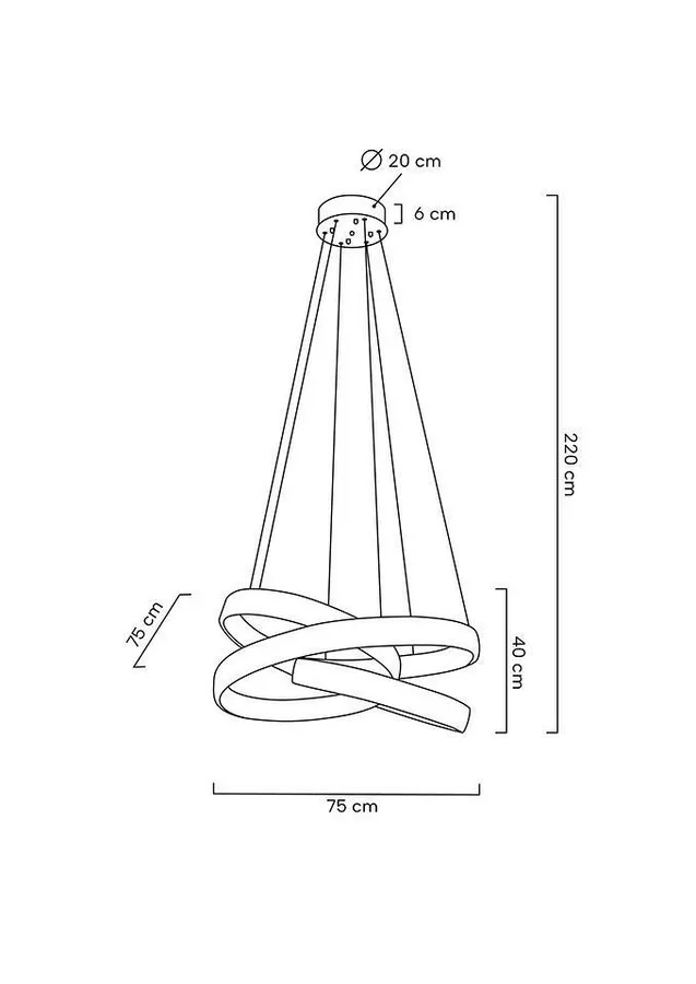 MOOSEE Lampa wisząca WAVE 80 - chrom