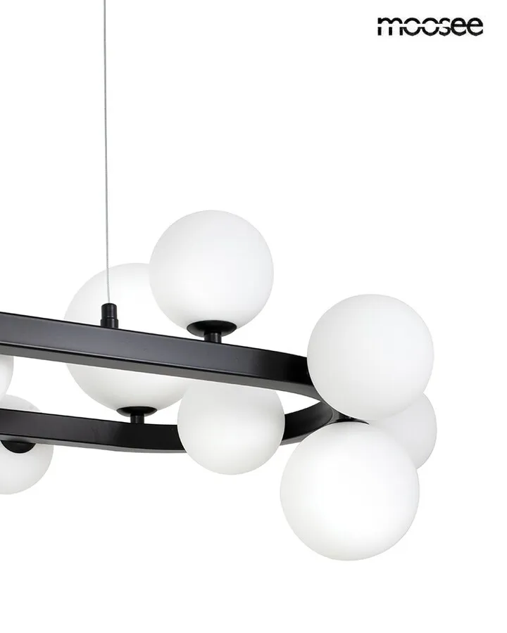 MOOSEE Lampa wisząca ALURE OVAL 120 - czarny/mleczny