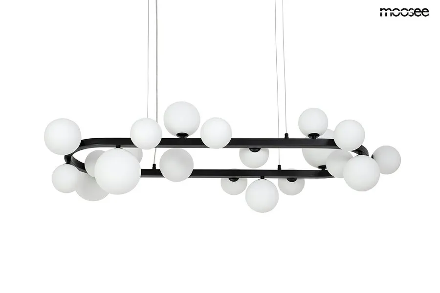 MOOSEE Lampa wisząca ALURE OVAL 120 - czarny/mleczny