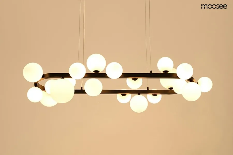 MOOSEE Lampa wisząca ALURE OVAL 120 - czarny/mleczny
