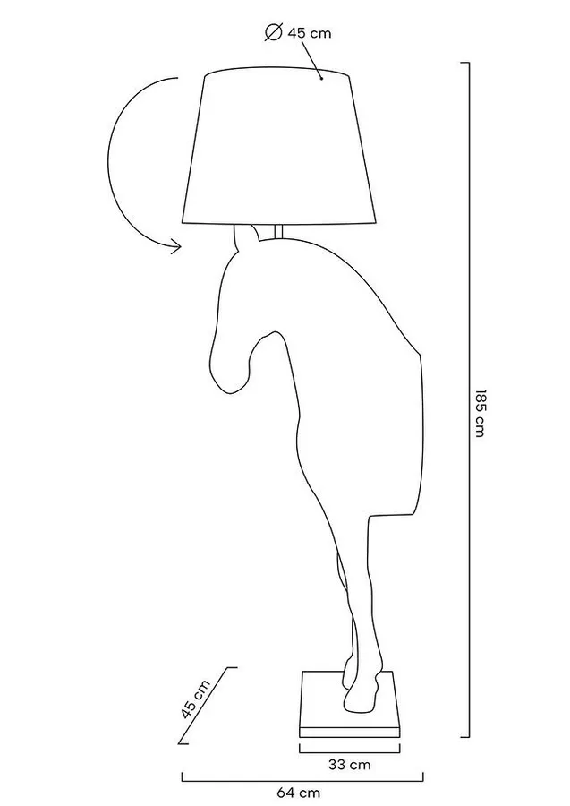 MOOSEE Lampa podłogowa KOŃ HORSE STAND M - czarny