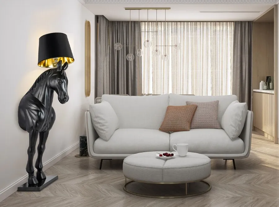 MOOSEE Lampa podłogowa KOŃ HORSE STAND M - czarny