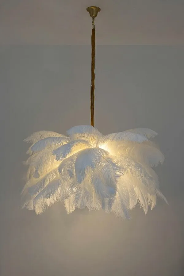 MOOSEE Lampa wisząca TIFFANY 135 - biały/mosiądz
