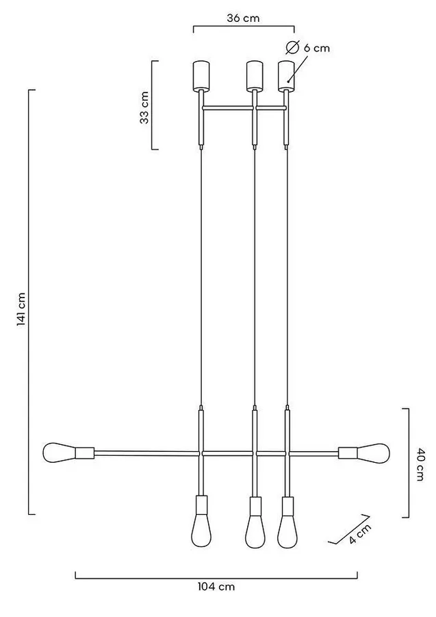 MOOSEE Lampa wisząca RIVA 5 - złoty