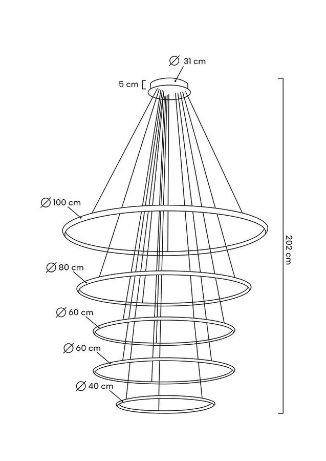 MOOSEE Lampa wisząca RING SLIM L - złoty