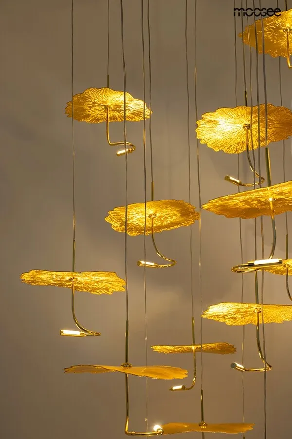 MOOSEE Lampa wisząca LEAFS DISC - złoty