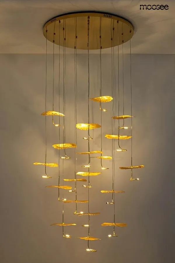 MOOSEE Lampa wisząca LEAFS DISC - złoty