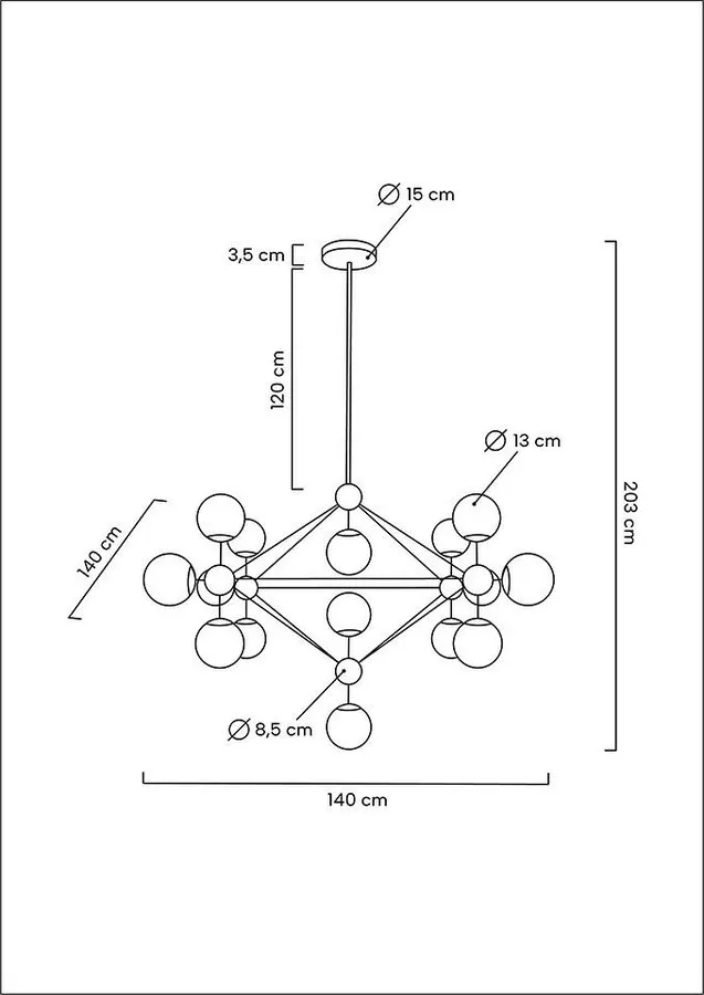 MOOSEE Lampa wisząca ASTRIFERO 15 - czarny