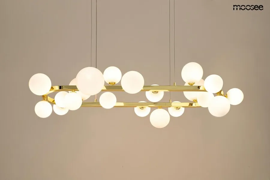 MOOSEE Lampa wisząca ALURE OVAL 120 - złoty/mleczny
