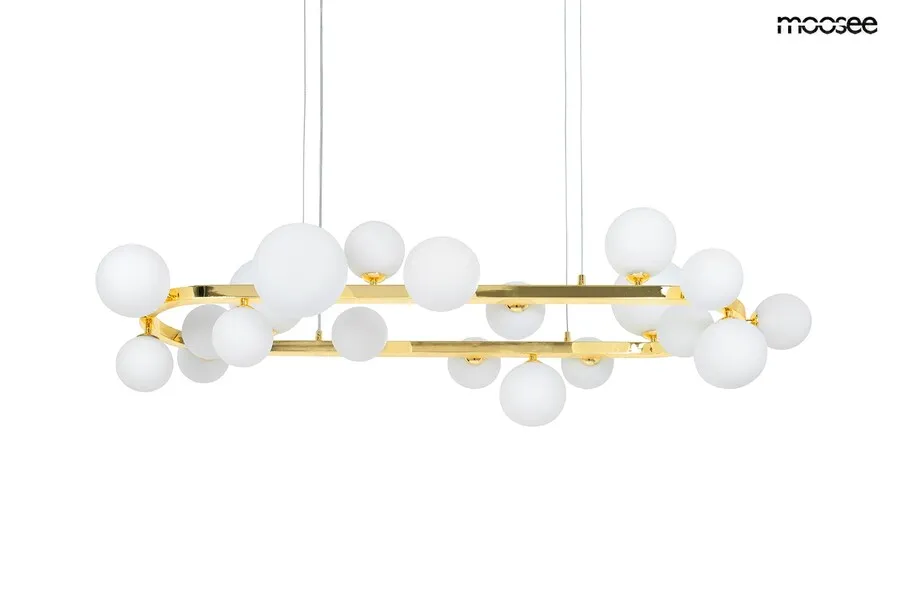 MOOSEE Lampa wisząca ALURE OVAL 120 - złoty/mleczny