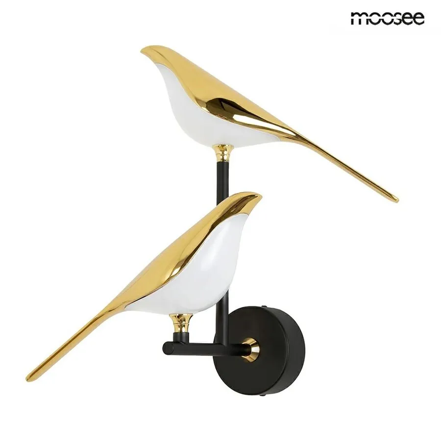 MOOSEE Lampa ścienna BIRD TWIN - złoty