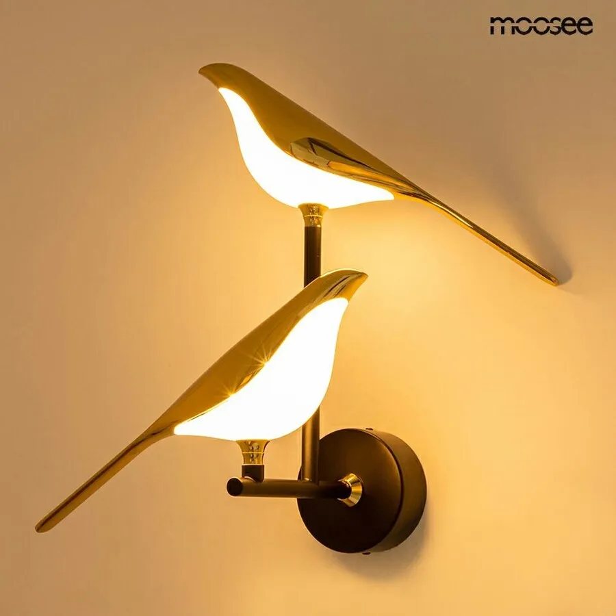 MOOSEE Lampa ścienna BIRD TWIN - złoty