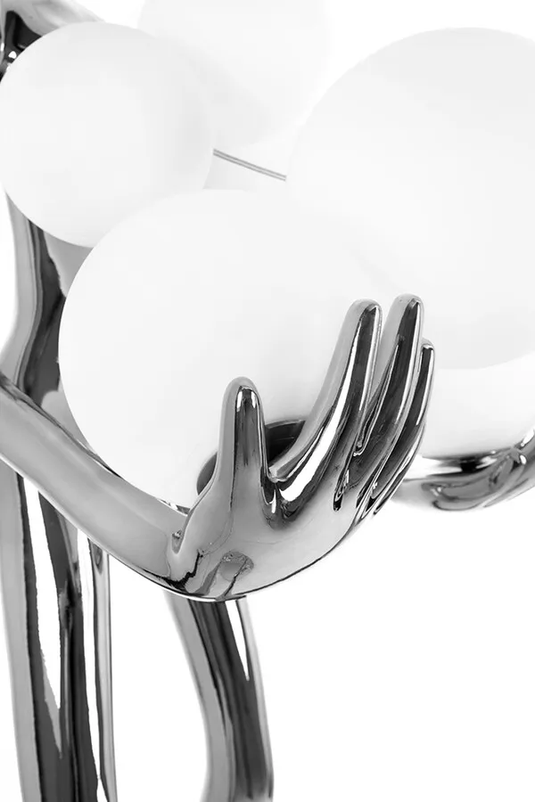 MOOSEE Lampa podłogowa HUMAN SILVER PREMIUM - srebrny