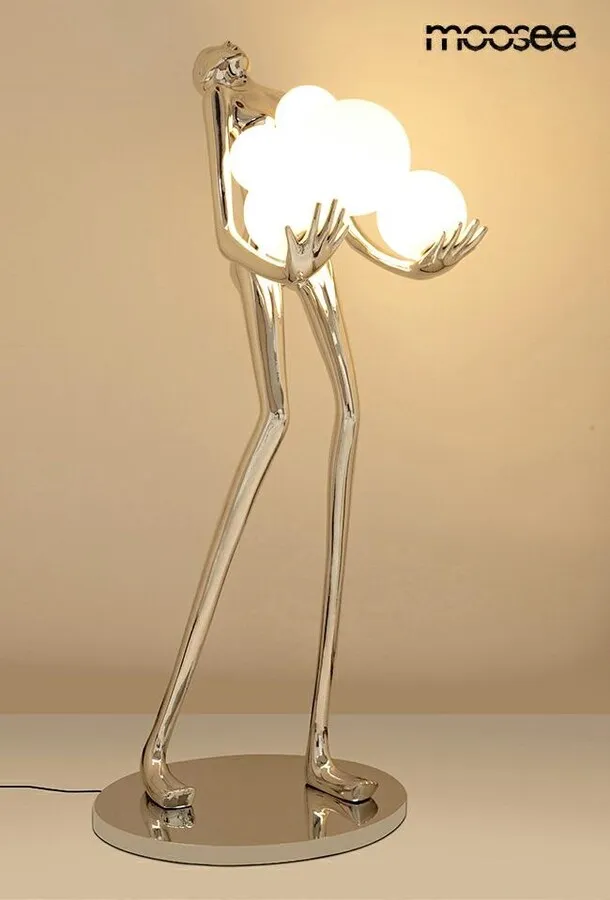 MOOSEE Lampa podłogowa HUMAN SILVER PREMIUM - srebrny