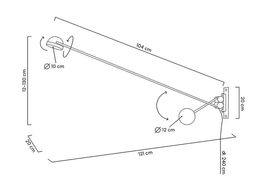 MOOSEE Lampa ścienna GEAR - czarny