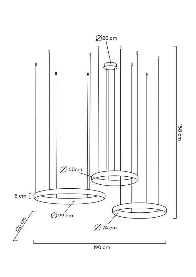 MOOSEE Lampa wisząca LIBERTY 3B - złoty