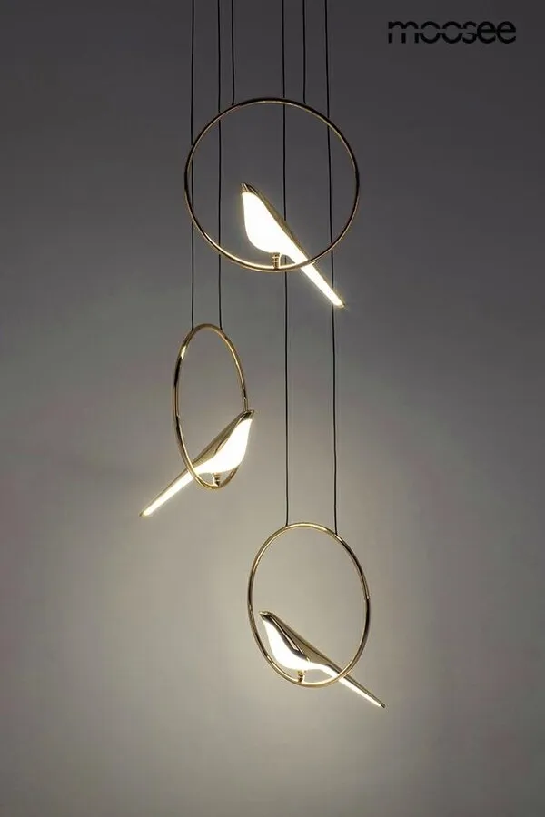 MOOSEE Lampa wisząca BIRD DISC - złoty