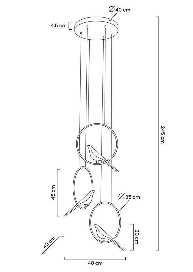 MOOSEE Lampa wisząca BIRD DISC - złoty