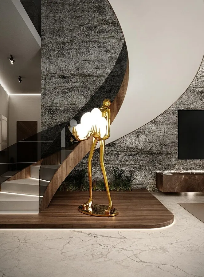MOOSEE Lampa podłogowa HUMAN GOLD PREMIUM - złoty