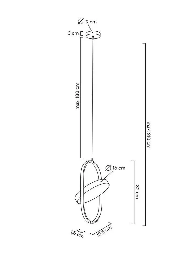 MOOSEE Lampa wisząca SPINNER 19 - czarny