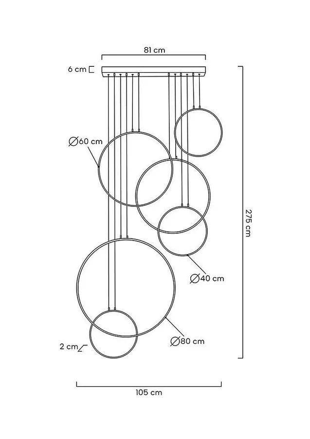 MOOSEE Lampa wisząca CIRCULO SIX - czarny