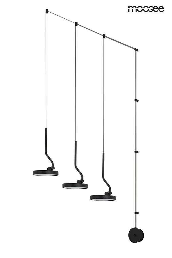 MOOSEE Lampa ścienna FLAT 3 - czarny