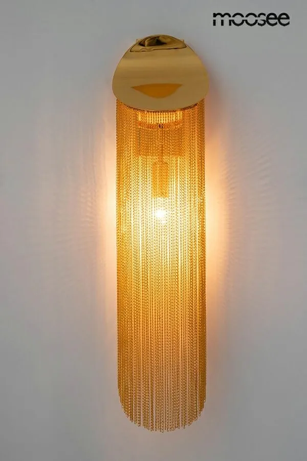 MOOSEE Lampa ścienna LAMBADA z łańcuszkami - złoty