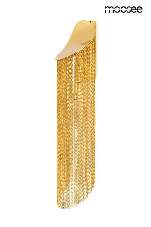 MOOSEE Lampa ścienna LAMBADA z łańcuszkami - złoty