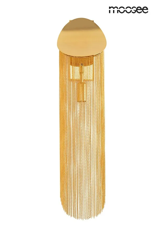 MOOSEE Lampa ścienna LAMBADA z łańcuszkami - złoty