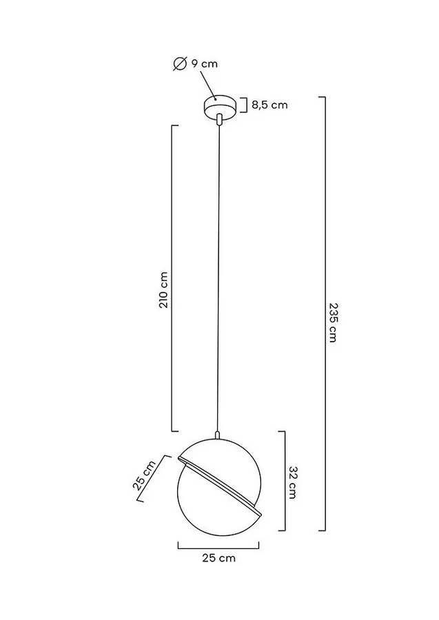 MOOSEE Lampa wisząca GLOBE 25 - złoty