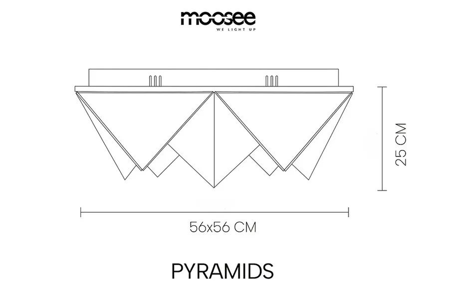 MOOSEE Lampa sufitowa/plafon PYRAMIDS - złoty