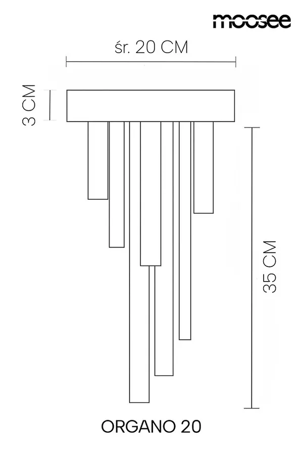 MOOSEE Lampa sufitowa/plafon ORGANO 20 - złoty