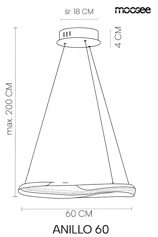 MOOSEE Lampa wisząca ANILLO 60 - złoty