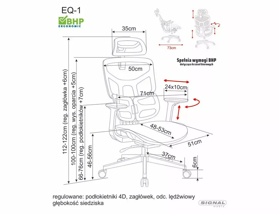 Fotel obrotowy EQ-1 - szary