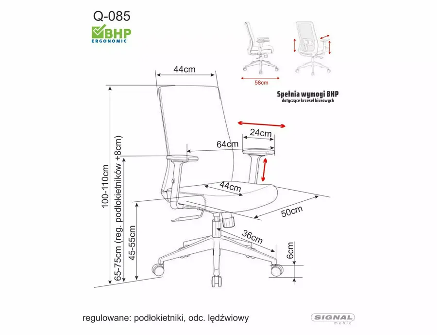 Fotel obrotowy Q-085 ekoskóra - czarny